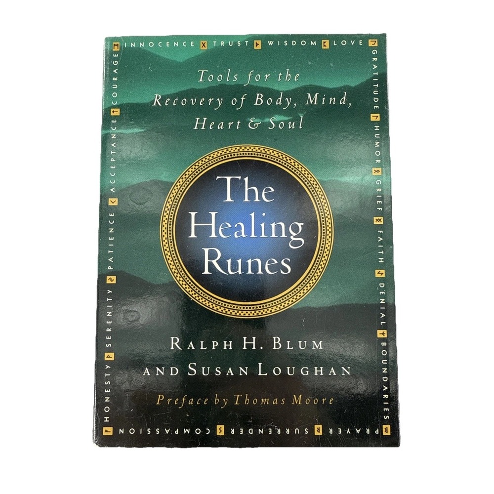"The Healing Runes" by Ralph Blum & Susan Loughan  Book Runes Stones/Bag 1995 HC